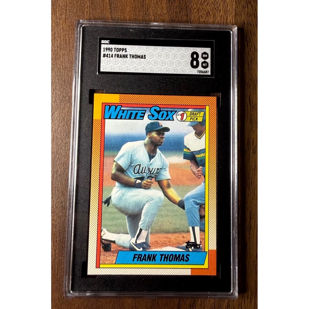 1990 Topps Frank Thomas Rookie Card #414 SGC 8 NM/MT Chicago White Sox RC